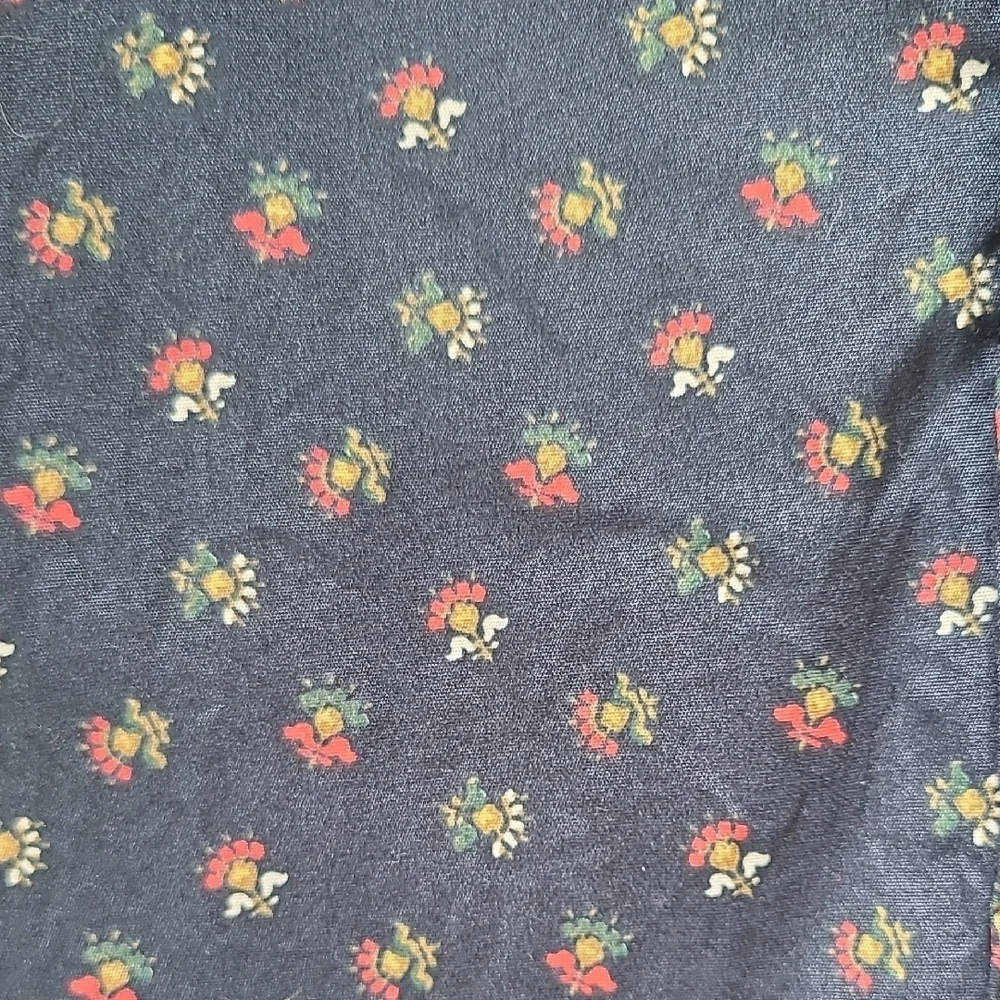 J. Crew Navy Floral Print Slim Untucked Secret Wash Cotton Shirt - Size M